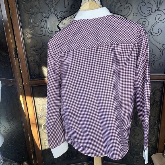 Loadle Purple and White Checkered Long Sleeve Button Up Shirt Men's Size M - Picture 3 of 5